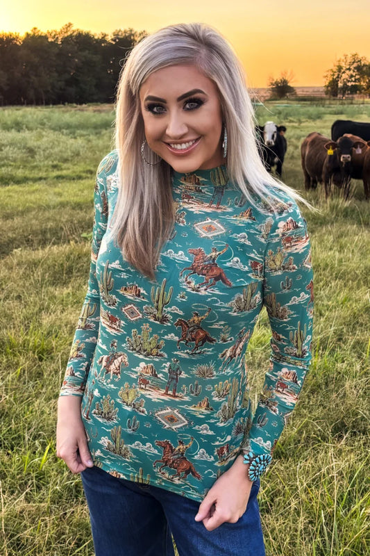 Cimarron Skies Mesh Top By Sterling Kreek