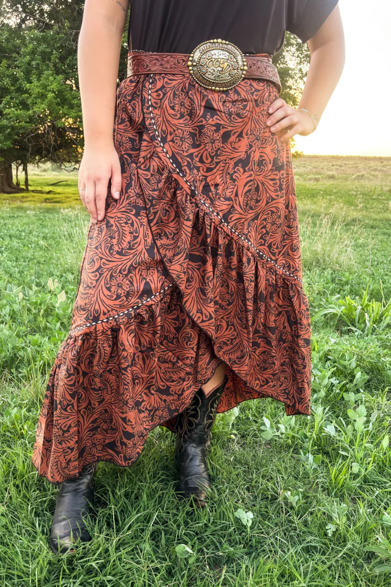 Country Tooled Skirt By Sterling Kreek