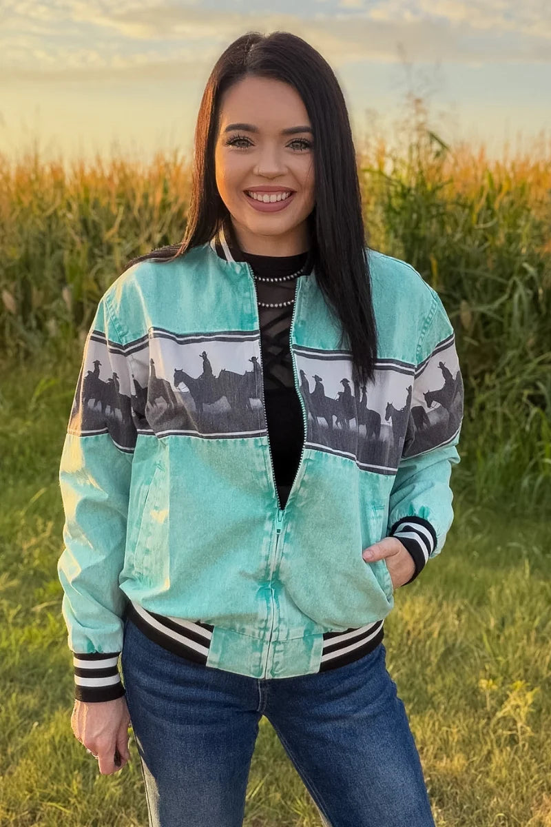 Cowboy Roundup Bomber Jacket By Sterling Kreek