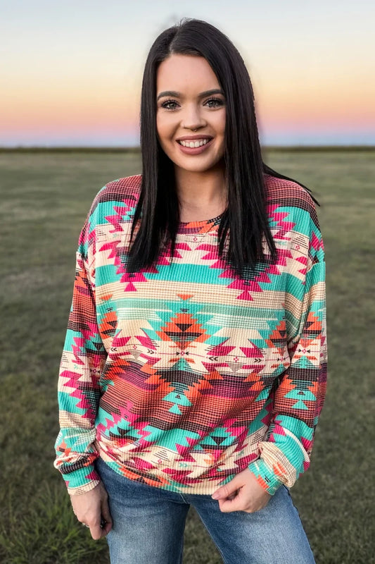 Cowgirl Canyon LS Top By Sterling Kreek