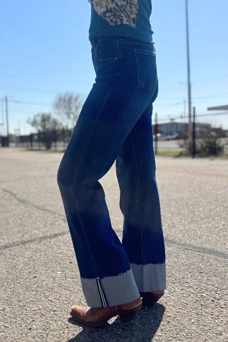 Cuffed Straight Leg Jeans By Sterling Kreek