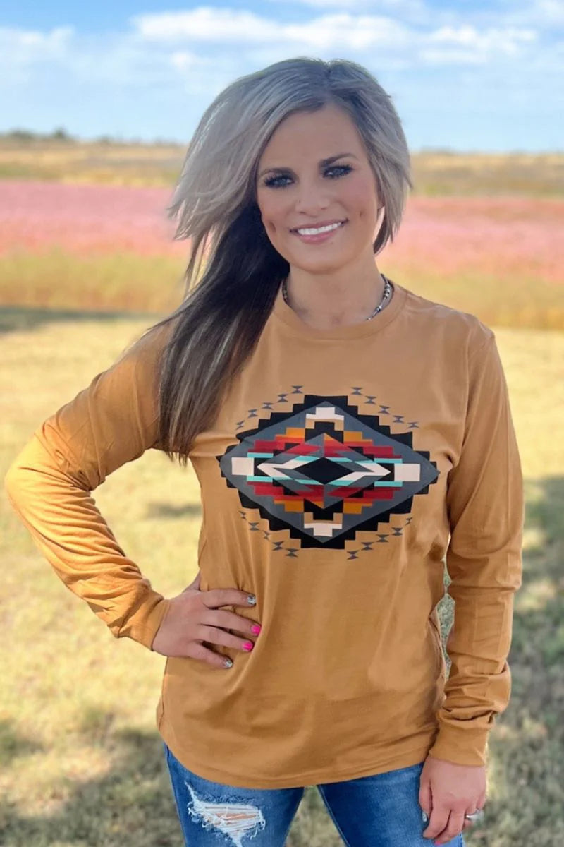 Fall Sunset Long Sleeved Top By Sterling Kreek