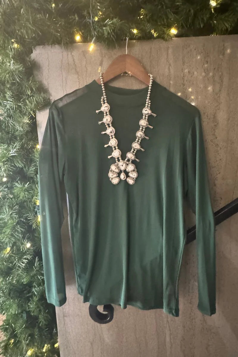 Meshed Out Green Top By Sterling Kreek