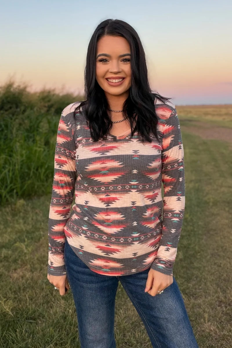 Midnight Desert Aztec Top By Sterling Kreek