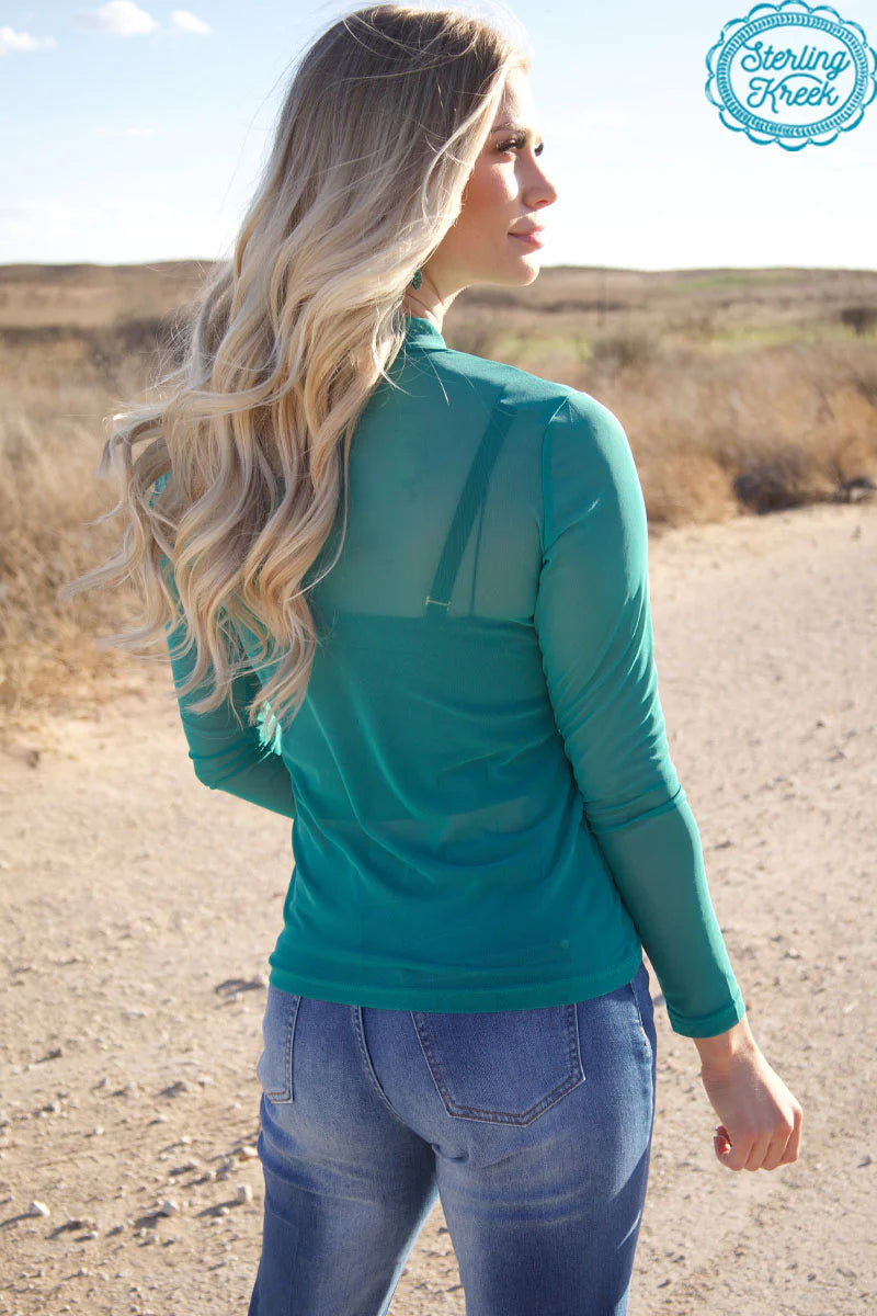 Meshed Out Turquoise Shirt By Sterling Kreek