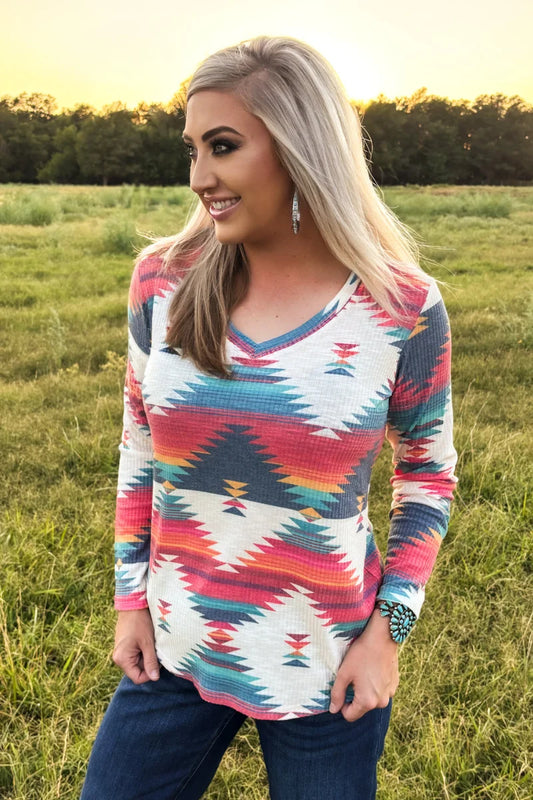 Santa Fe Aztec Top By Sterling Kreek