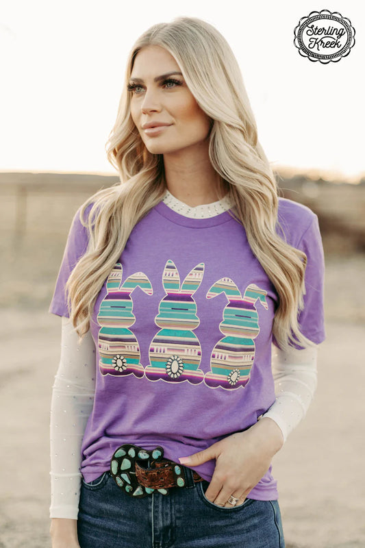 Serape Bunny Tee By Sterling Kreek