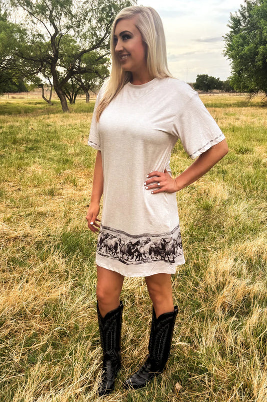 Silver Spur T-Shirt Dress By Sterling Kreek