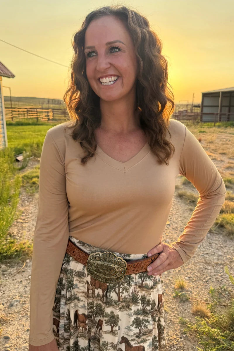 Simple Sterling Long Sleeve Camel  By Sterling Kreek