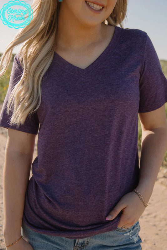 Simple Sterling Heathered Purple Top