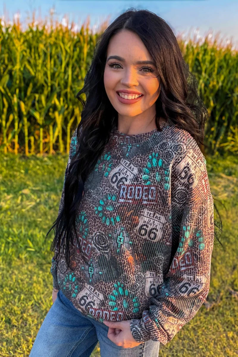 Wild Route Sweater Top By Sterling Kreek
