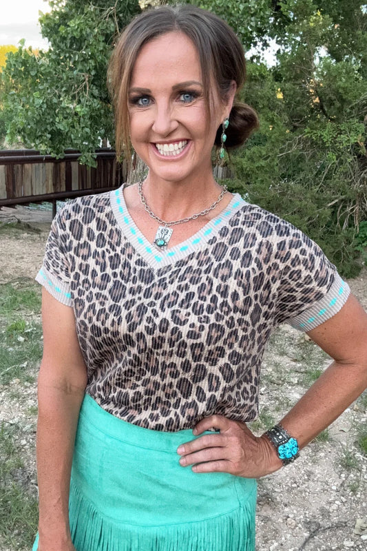 Wild West Leopard Top By Sterling Kreek