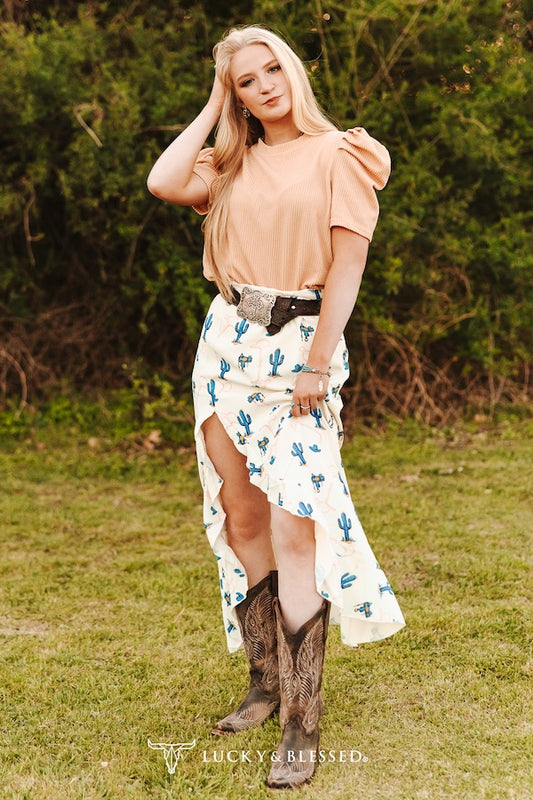 Peach Puff Short Sleeve Top By L&B