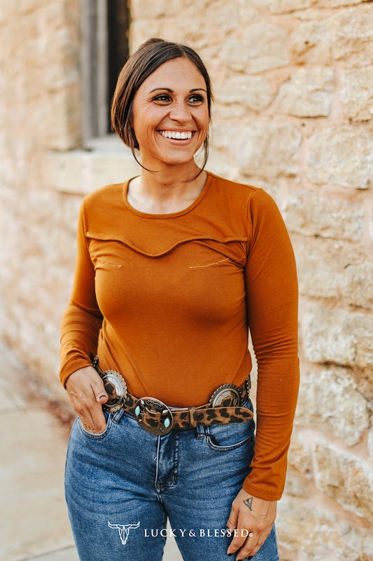 Camel Long Sleeve Top By L&B