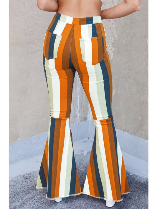 Orange Mint Navy Striped Jeans